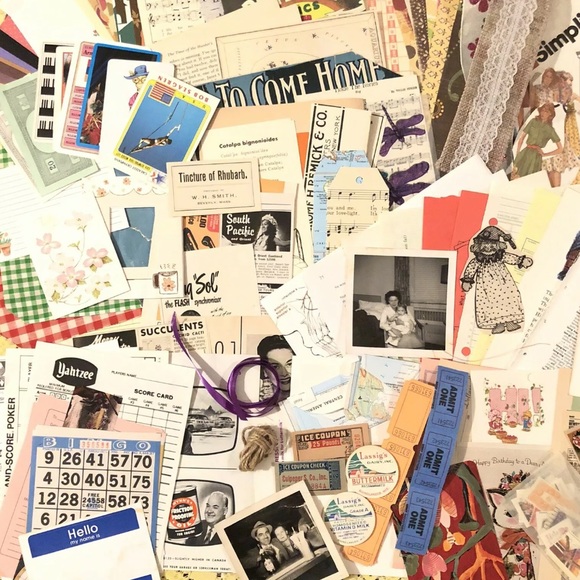 Paper Pack 250+ Vintage Scrapbook Craft Rare Finds